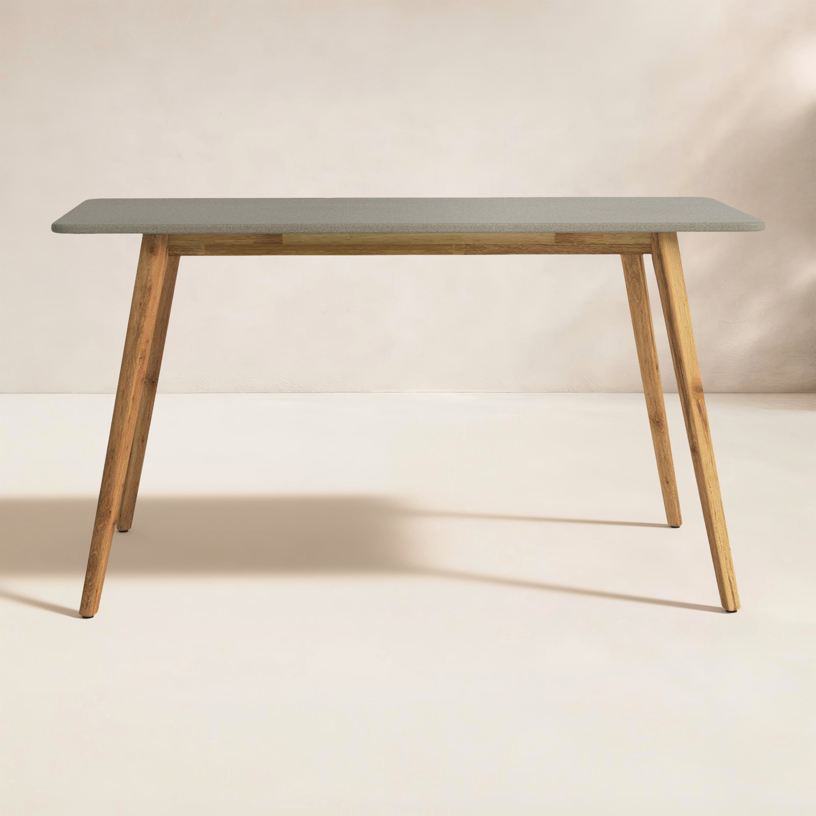 Capps Polycement Outdoor Dining Table, 37" W x 69" L x 37" H