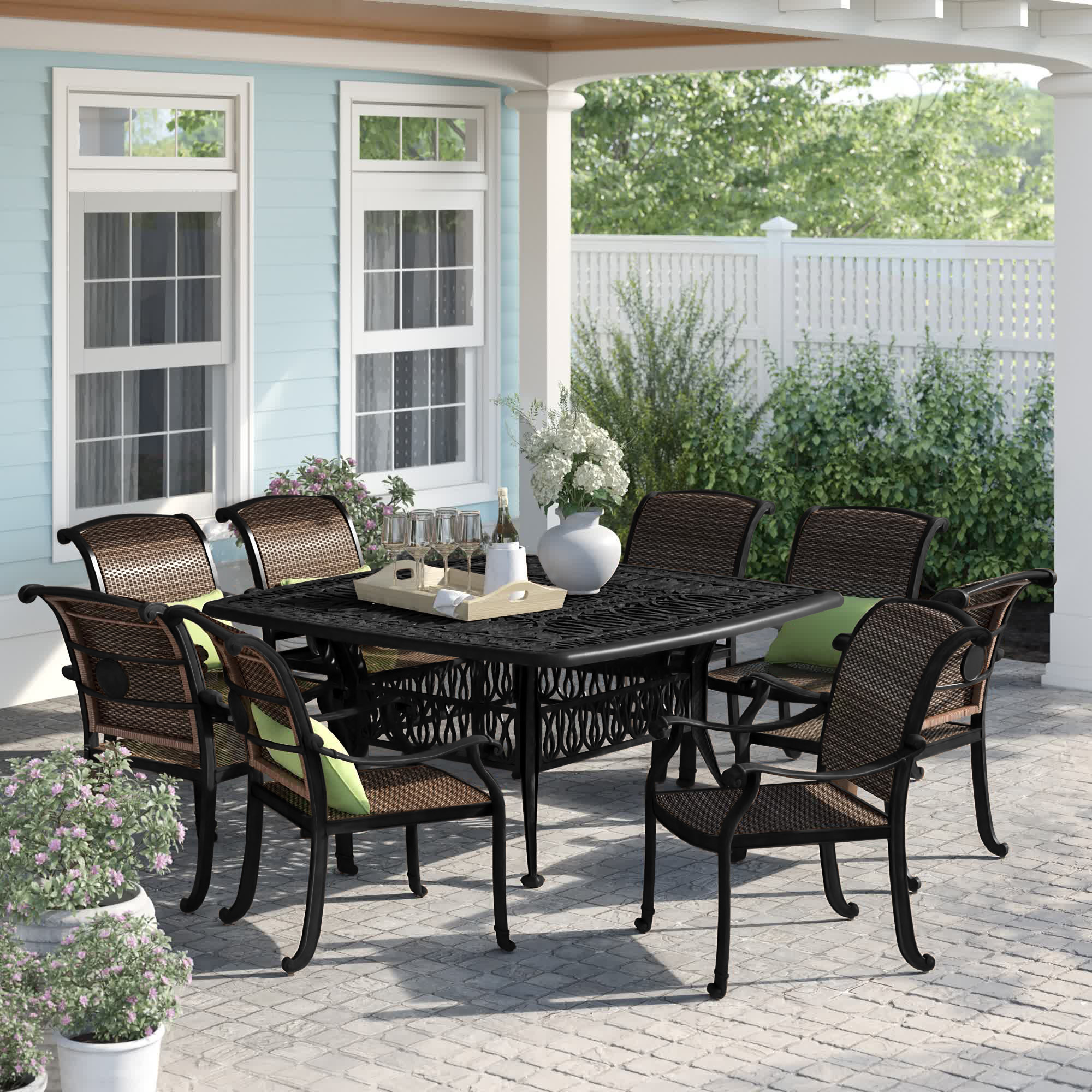Sol 72 Outdoor™ Harland Square 8 - Piece 64" Long Powder Coated