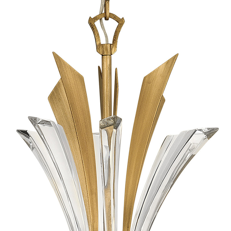 Vida Burnished Gold and Crystal 6-Light Chandelier