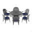 (Coussins de couleurs aléatoires) Ensemble de meubles de patio en aluminium coulé avec coussins-186661670