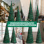 Paquet de 2 arbres de Noël artificiels, 6 pi et 5 pi, PVC vert avec boules rouges, décoration de Noël pour la maison ou le bureau