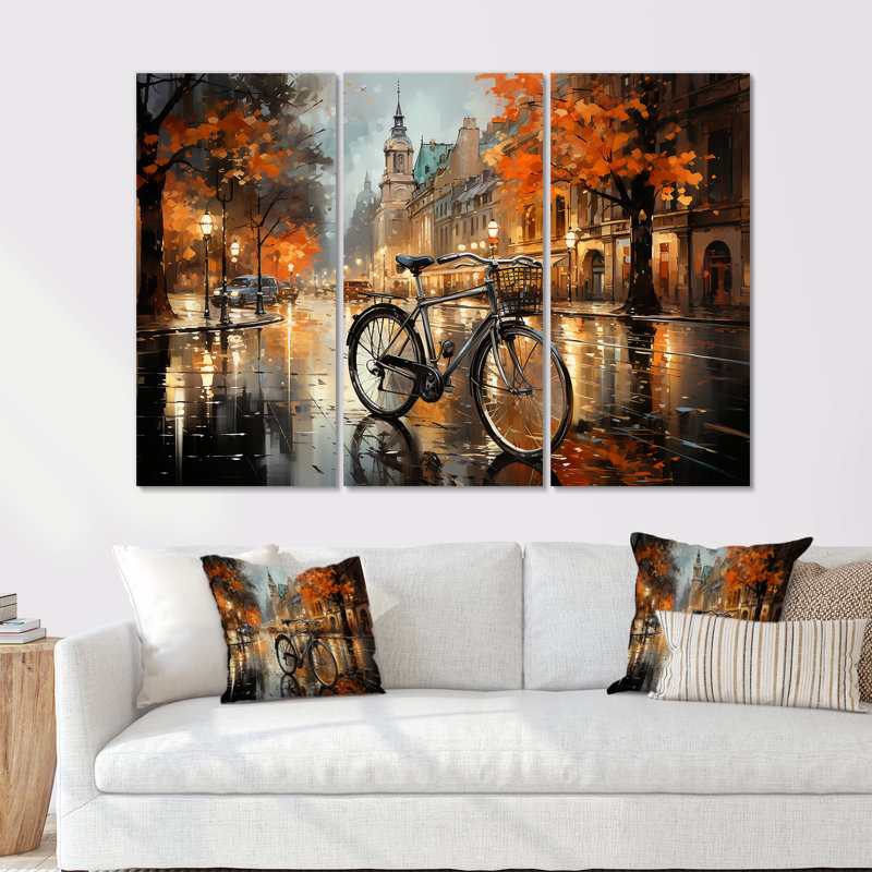 Vélo perle - ensemble d'art mural, H 32 po x l 48 po x P 1 po