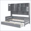 Lit de jour simple en bois avec 2 tiroirs et armoire et tablette tout-en-un-844804106