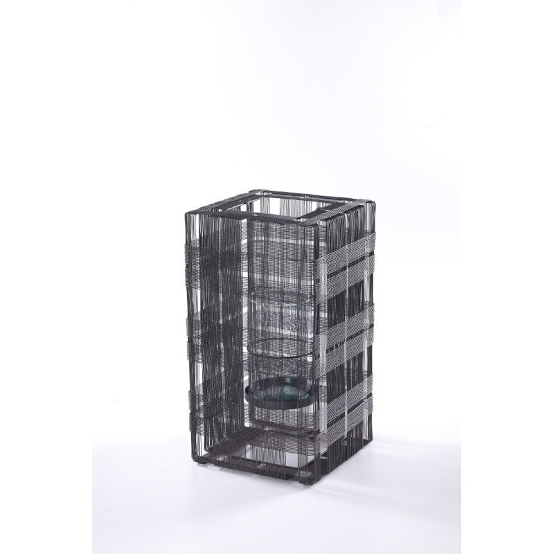 Porte-bougie cubique, H 14 po x l 8 po x P 8 po