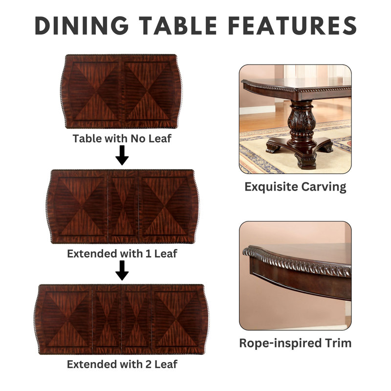 Palmyra 9-Piece Dining Table Set, 9 Pieces: Table, 8 Chairs