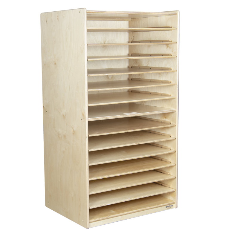 Natural Wood 48" Tall Puzzle and Paper Storage Center