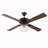 Drexel 52"W Remote Controlled Ribbed Clear Glass Shaded Ceiling Fan - Beachcrest Home