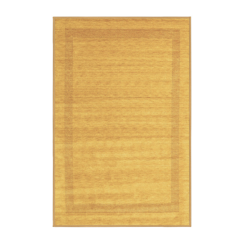 Tapis en laine / polyester tissé à la machine à motif géométrique brun / gris Donnye, Rectangle 7 pi x 9 pi