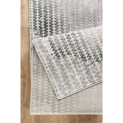 94 po Tapis large large X 126, de couleur grise, tapis contemporain avec un design abstrait, 100% de construction, doux et idéal pour les salons de chambre à coucher, les bureaux, les motifs décontractés fabriqués à la machine, le matériau,