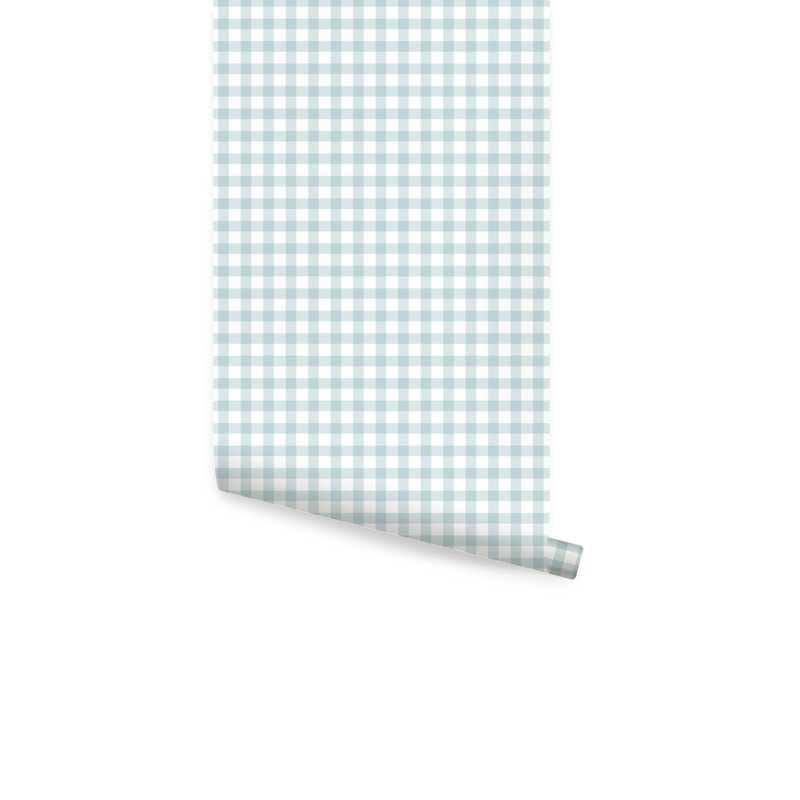 Papier peint adhésif à carreaux vichy, Bleu sombre