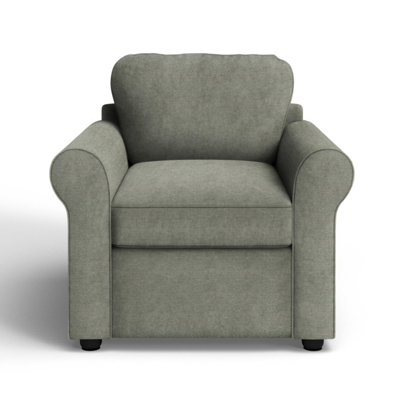 Fauteuil rembourré Warrington, Velours vieilli Nave