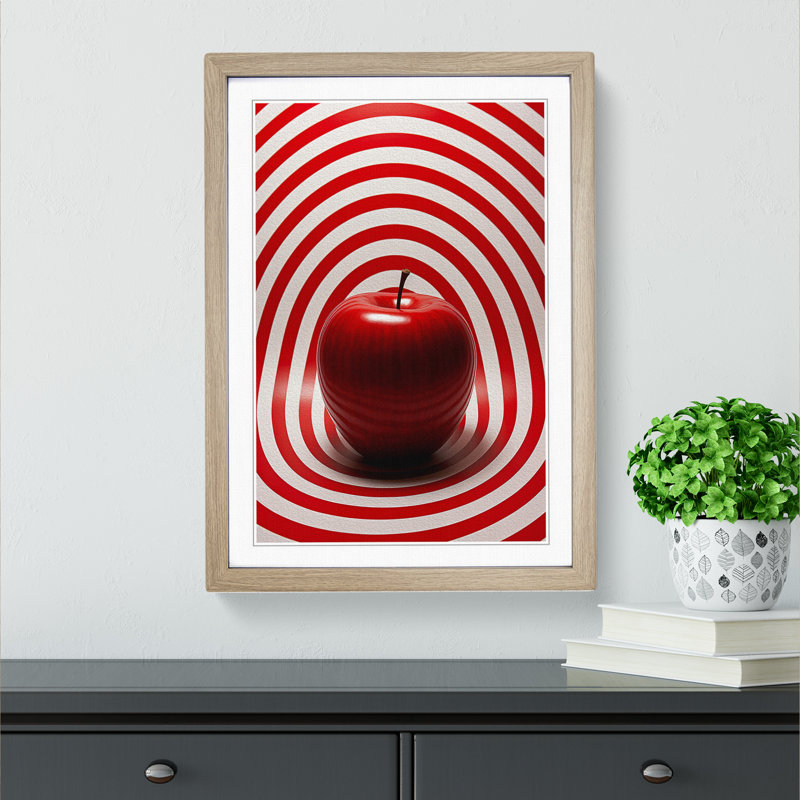 XYZ-FRM-V1223-1837 Apple Op No.2 - Single Picture Frame Print on Wood