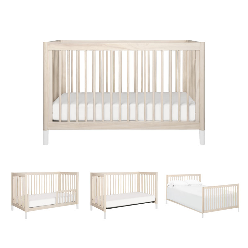 Gelato 4-in-1 Convertible Crib, Washed Natural/White