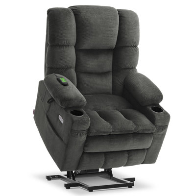 Small Dual Motor Power Lift Recliner Chair with Massage and Heat, Adjustable Headrest