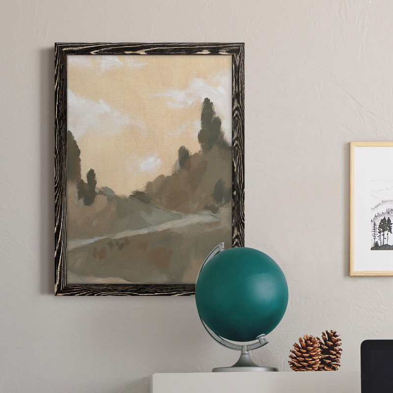 Hillside Walking Path V - Peinture sur toile encadrée, Noir, H 38 po x l 28 po x P 1 po