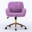 Chaise de bureau violette avec base en métal doré de 320 mm, laine d'alpaga artificielle, inclinable 40-654484663