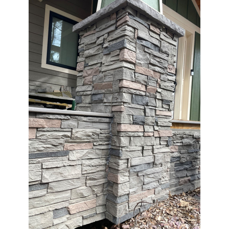13" x 10.83" Stone Wall Corner in Rocky Boulder