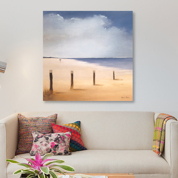 « le long de la plage i », impression sur toile, H 12 po x l 12 po x P 0,75 po, Pas de tapis, Toile tendue