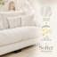 Canapé 4 places en chenille blanche moelleuse avec assises et coussins profonds et moelleux pour salon-1007399082