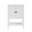 Lavabo en céramique avec tablette ouverte en bois massif
