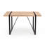 Table de salle à manger industrielle de 55 po pour 4 à 6 personnes, plateau en bois d'ingénierie épais avec pieds en métal noir, table de cuisine et de salon rectangulaire