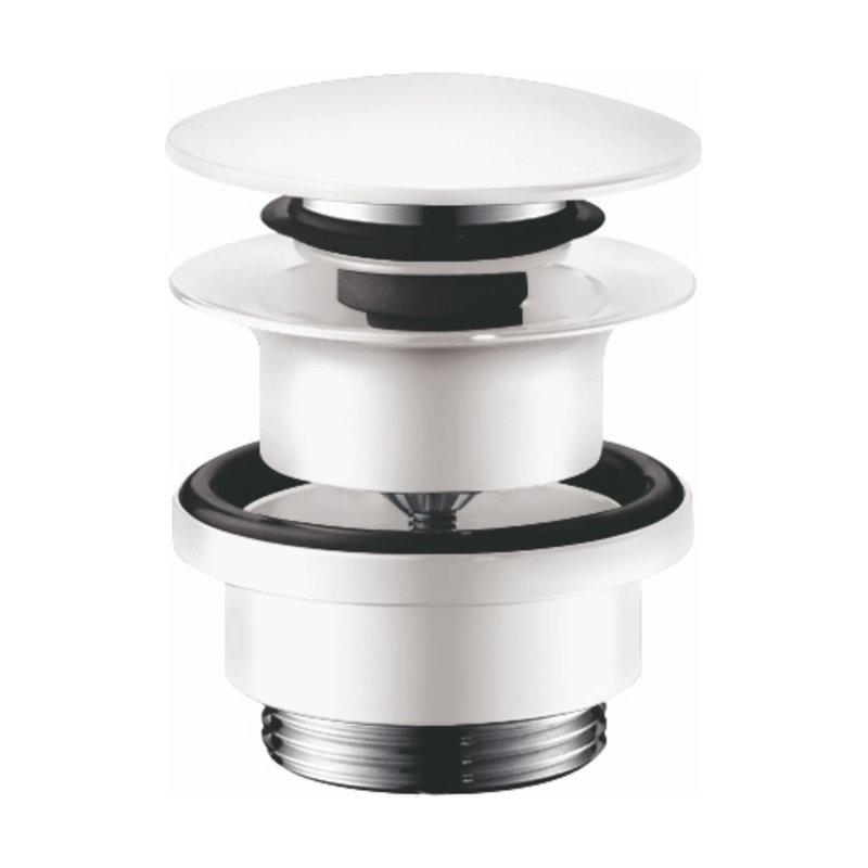 Pop-Up Bathroom Sink Drain, Matte White