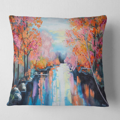 Coussin orange forêt orange au bord de la rivière - Lake House