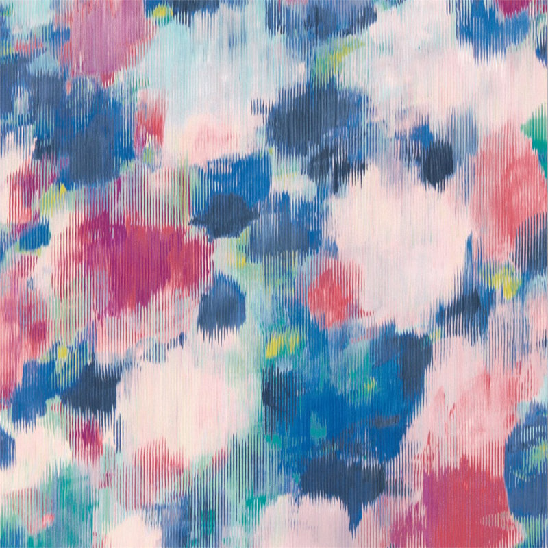 Exuberance 10.05m x 52cm Wallpaper Roll, Fuchsia / Ultramarine