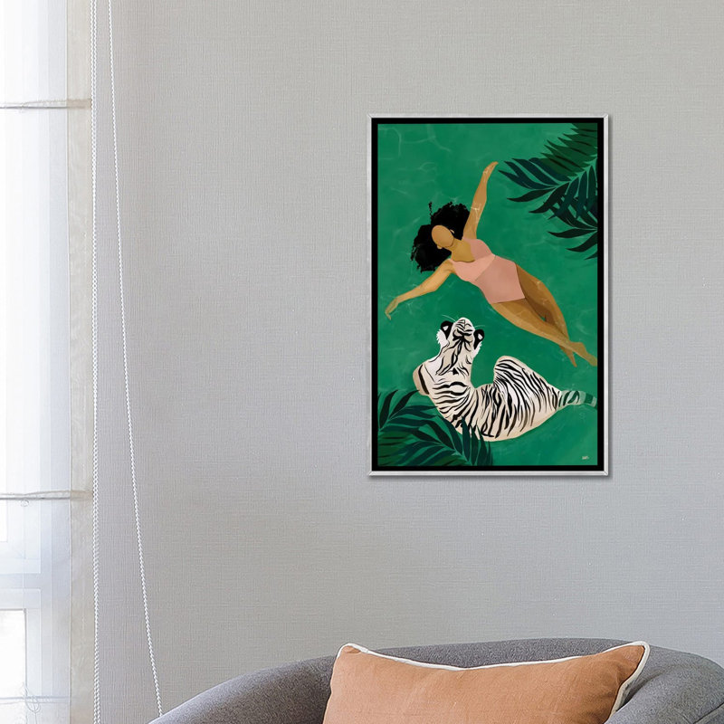 « Drift » par Bria Nicole-impression d’art graphique, Toile avec cadre argenté, Pas de tapis, H 26 po x l 18 po x 1,5 po