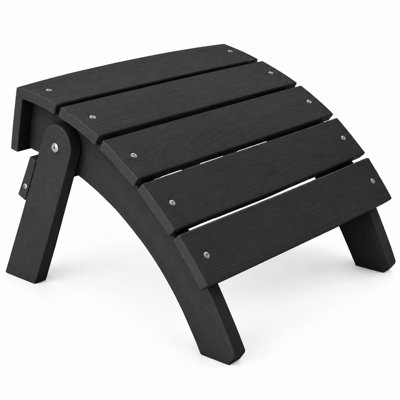 Foldable HIPS Outdoor Adirondack Ottoman, Weather Resistant Footrest for Patio Porch Balcony