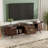 Mid Century Modern TV Console with Tambour Doors and Fluted Storage