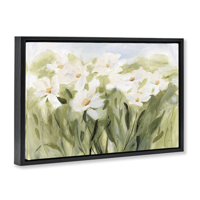 Daisy Meadow View Framed Floater Canvas by Katrina Pete