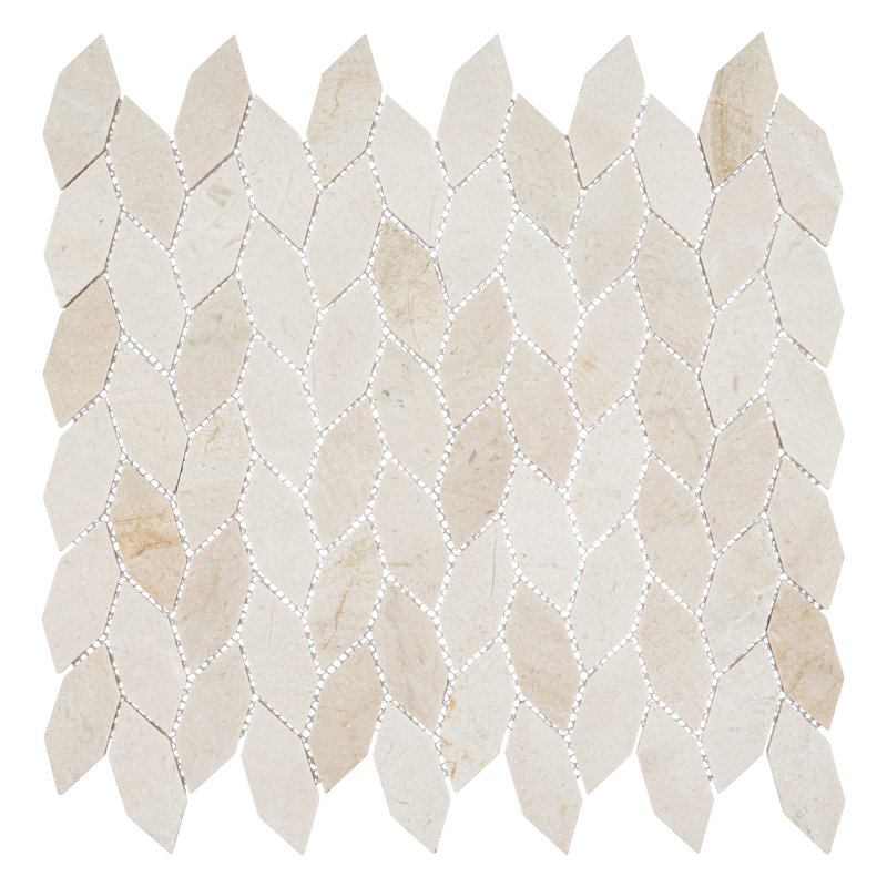 Channing 1 in. x 2.5 in. Honeycomb Polished Stone Tile, Latte Elongated He