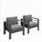 2-Pack 28" All-Weather Metal Patio Armchairs With Thick Cushions-31126699-31126703