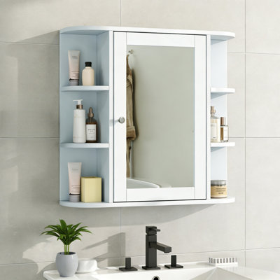 Armoire à pharmacie en MDF peu encombrante avec tablettes réglables pour salles de bain modernes