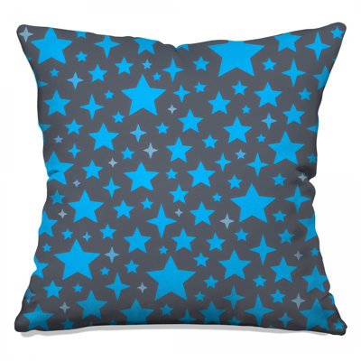 Blue Star Pattern Double Sided Throw Pillows