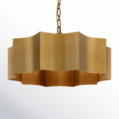 Carney 3 Light Metal Dimmable Scalloped Chandelier