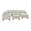 Canapé modulaire Canapé modulaire rembourré en chenille de 111,8 po avec repose-pieds de rangement mobile pour le salon, blanc