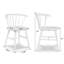 Table de salle à manger ronde et blanche 5 pièces avec 4 chaises Windsor Roundhill Alwynn-570047469