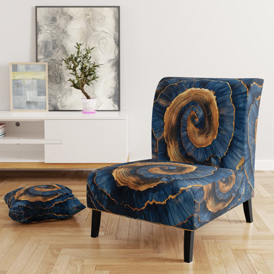 White Stained Glass Floral - Velvet Upholstered Floral Slipper Chair