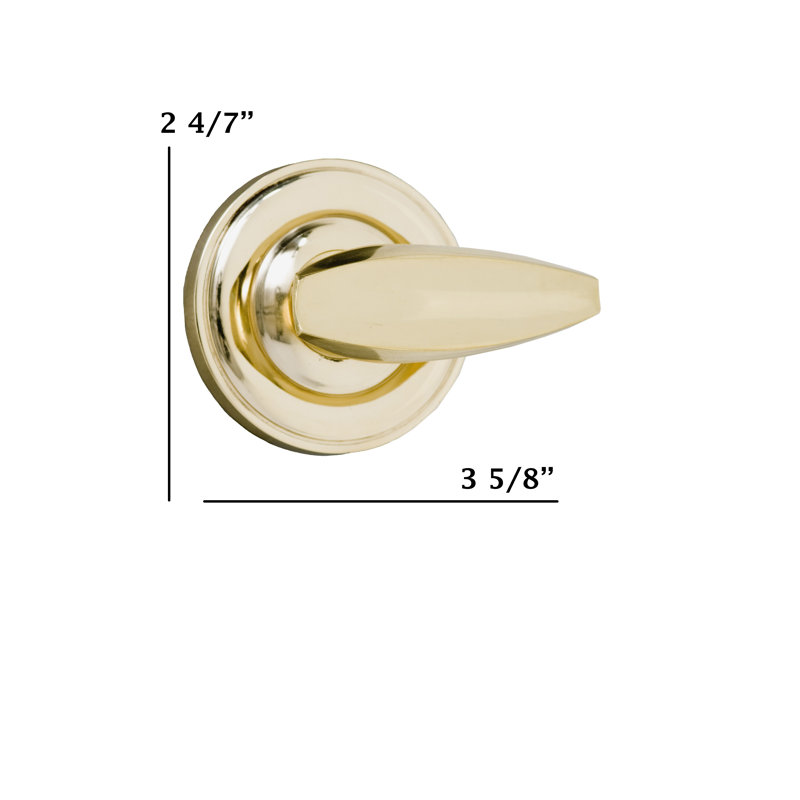 Double levier de porte avec rosette rond Trad Rose, Laiton poli