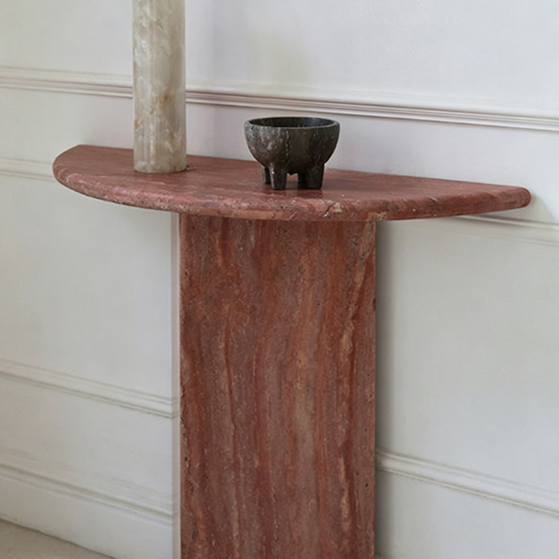 Console simple en marbre rouge