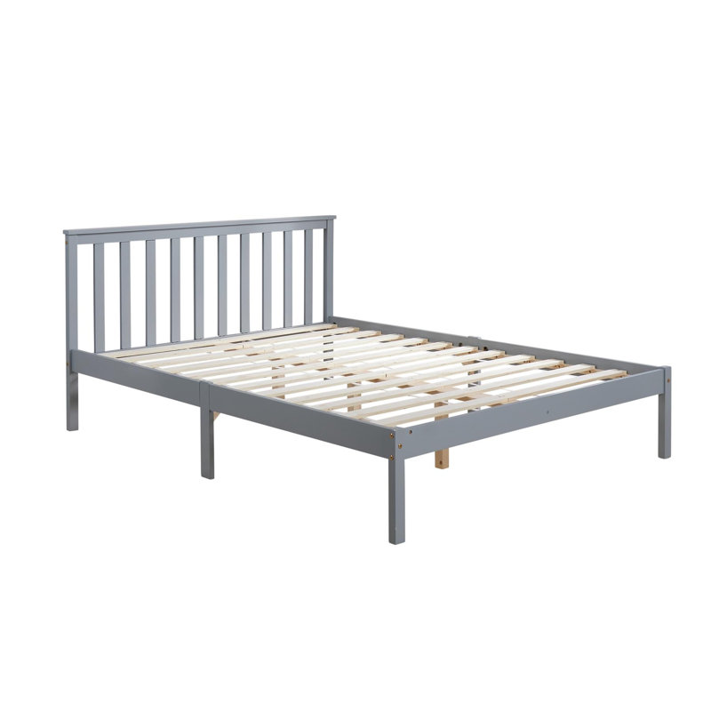 Altamont Solid Wood Low End Bed Frame, Grey, Small Double (4')