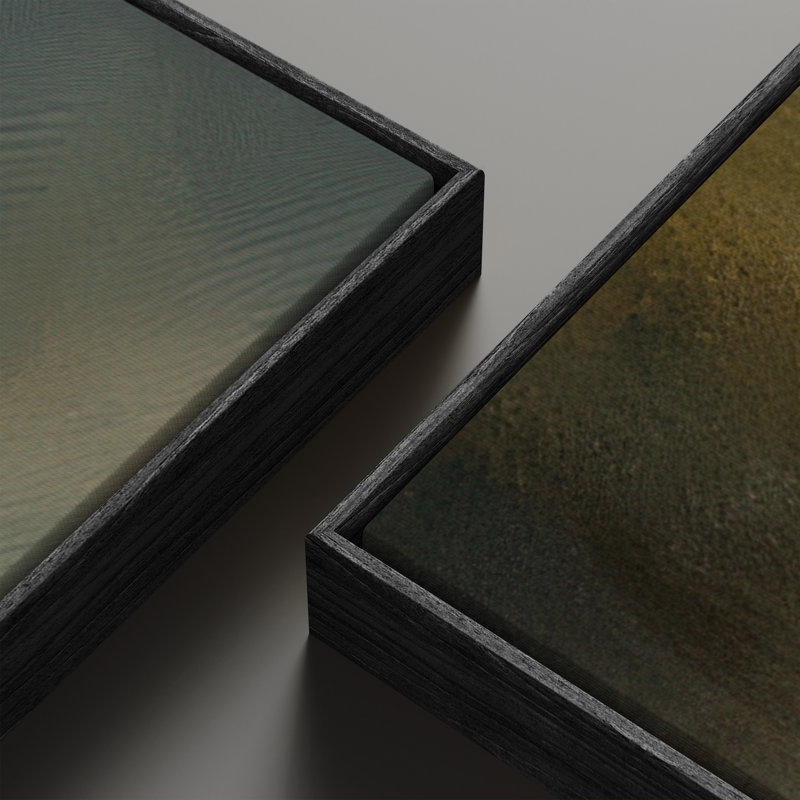 «Stormy Horizon Cloudscape Art For Room», ensemble de 2 reproductions d'art encadrées sur toile 60 po 2 pièces, Noir