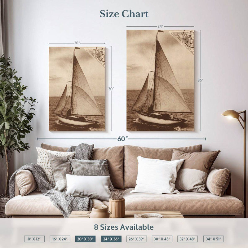 Aletra voile rétro II sépia, H 36 po x l 24 po