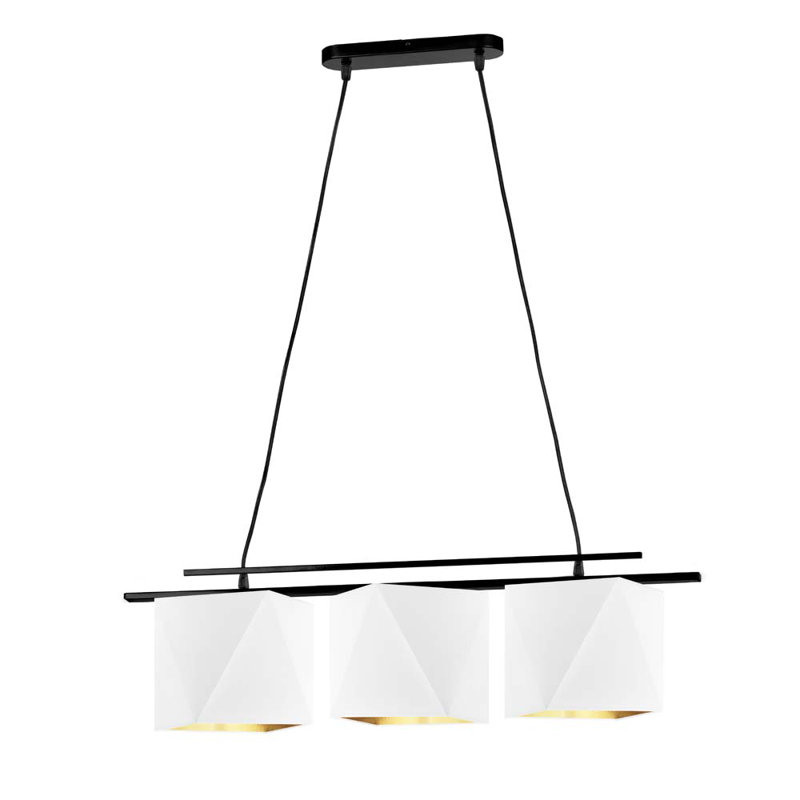 Whelan 3 - Light Kitchen Island Pendant, Black, White