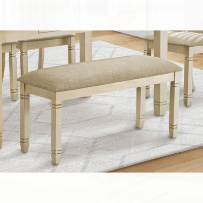 Banc rectangulaire rembourré en bois massif pour la cuisine, la salle à manger, le vestibule et la chambre à coucher avec look transitionnel