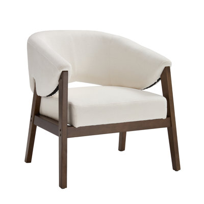 Modern Farmhouse Accent Chair - Solid Wood Legs With Adjustable Feet - 5.5" Thick Cushion & Integrated Armrests - 22.5" Wide Seat by Corrigan Studio