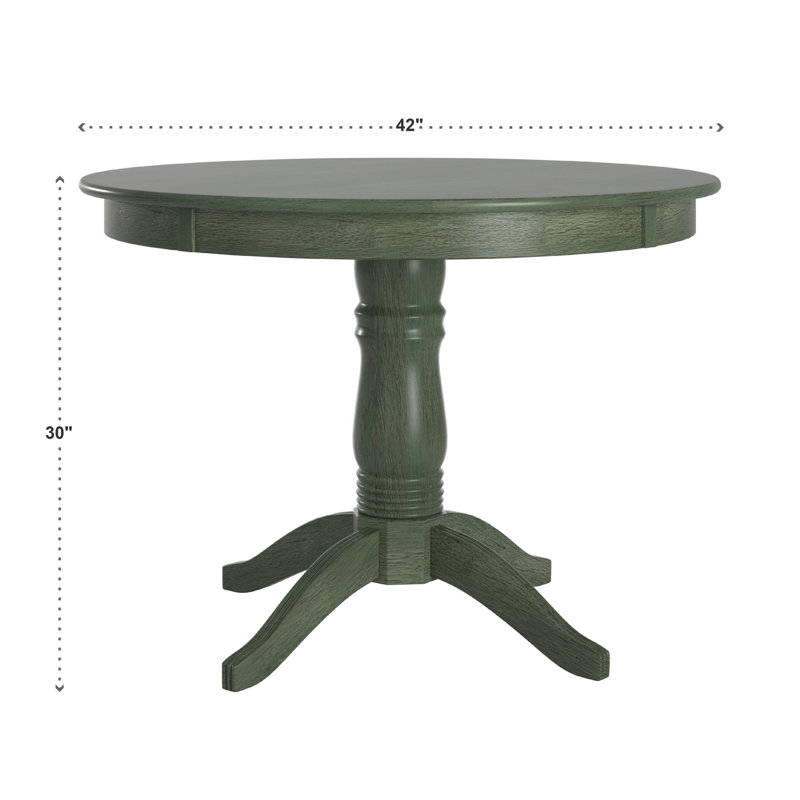 Alexa-Mae 4 - Person Solid Wood Top Pedestal Dining Set, Antique Sage