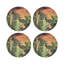 Cyprus Picnic Pop Pink Vegan Leather Round Coasters-1259768618